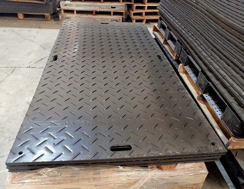 What benefits polyethylene plastic ground protection mats with plywood mats ?