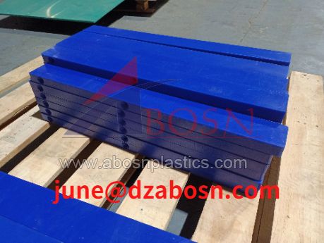 UHMWPE plastic blue color wear strip with side hole