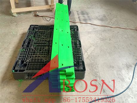 green color polyethylene wear strip with hole drilling