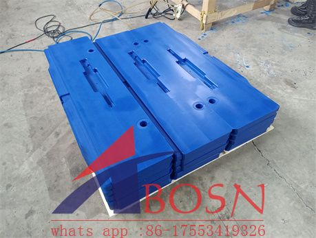 UHMWPE plastic blue color wear strip with side hole