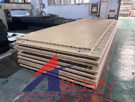 Heavy vehicle construction road mats hollow mats access ground mats