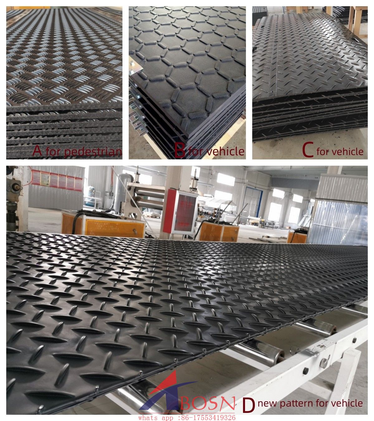 Durable4x8 feet hdpe temporary ground protection road mats